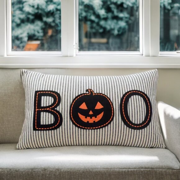Halloween Pillow Cover Pumpkin Decor Spooky Throw Case Couch Sofa Accent 12x20 - Picture 1 of 12